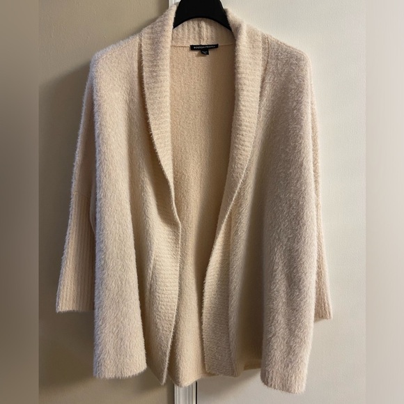 Boston Proper sweater cardigan coatigan ivory open front M/L - Picture 1 of 7